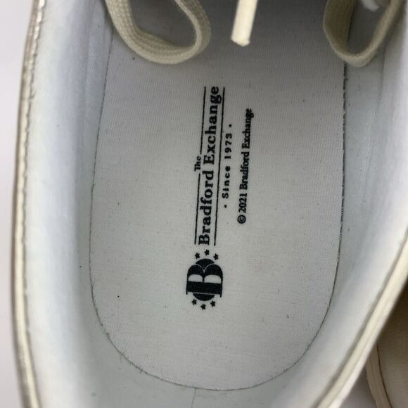 The Bedford Exchange Rose In Bloom Embroidered Faux Leather Sneakers Womens 10 - Picture 9 of 13